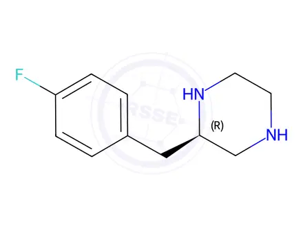 Chemical structure of Piperazine, 2-[(4-fluorophenyl)methyl]-, (2R)-