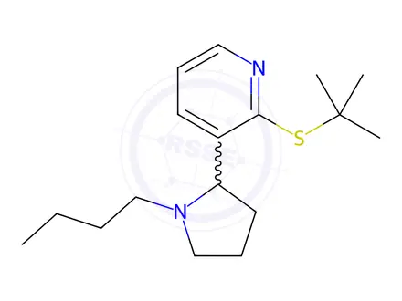 Chemical structure of 3-(1-Butylpyrrolidin-2-yl)-2-(tert-butylthio)pyridine