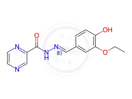 Chemical structure of N'-(3-ethoxy-4-hydroxybenzylidene)-2-pyrazinecarbohydrazide