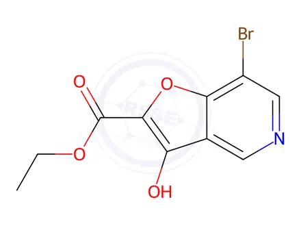 Chemical structure of Ethyl 7-Bromo-3-hydroxyfuro[3,2-c]pyridine-2-carboxylate