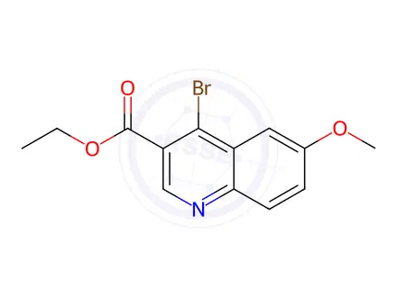 Chemical structure of 4-Bromo-6-methoxyquinoline-3-carboxylic acid ethyl ester