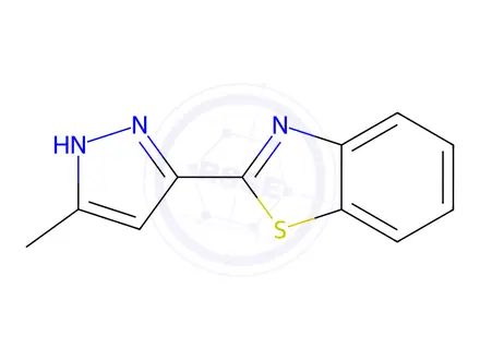 Chemical structure of Benzothiazole, 2-(5-methyl-1H-pyrazol-3-yl)-(9CI)