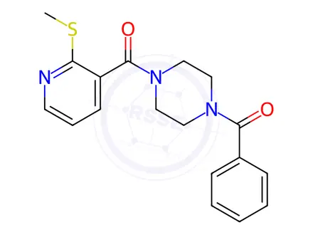 Chemical structure of (4-Benzoylpiperazin-1-yl)(2-(methylthio)pyridin-3-yl)methanone