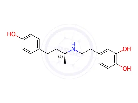 Chemical structure of (-)-Dobutamine