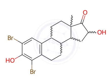 Chemical structure of 2,4-Dibromo-16α-hydroxy Estrone