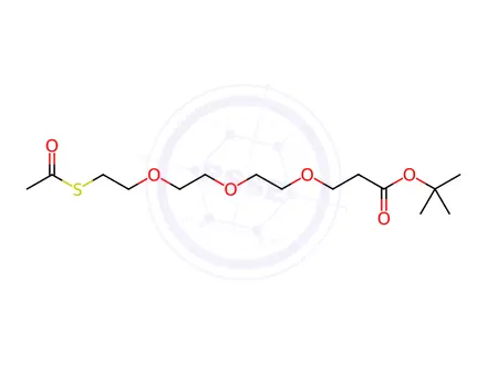 Chemical structure of tert-butyl 2-oxo-6,9,12-trioxa-3-thiapentadecan-15-oate
