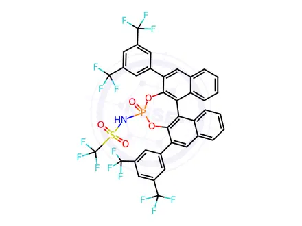 Chemical structure of N-​[(11bR)​-​2,​6-​Bis[3,​5-​bis(trifluoromethyl)​phenyl]​-​4-​oxido-dinaphtho[2,​1-​d:1',​2'-​f]​[1,​3,​2]​dioxaphosphepin-​4-​yl]​-​1,​1,​1-​trifluoromethanesulfonamide