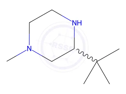 Chemical structure of Piperazine, 3-(1,1-dimethylethyl)-1-methyl-(9CI)