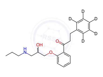 Chemical structure of Propafenone-d5 Hydrochloride (Phenyl-d5)