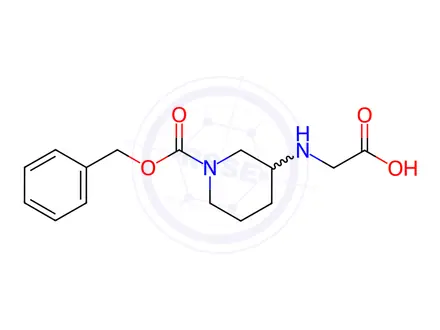 Chemical structure of 2-((1-((Benzyloxy)carbonyl)piperidin-3-yl)amino)acetic acid
