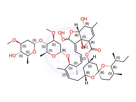 Chemical structure of Ivermectin Impurity 20 (8a-Hydroperoxide Ivermectin)