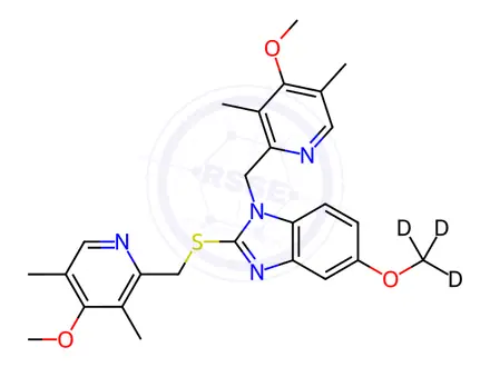 Chemical structure of N-(4-Methoxy-3,5-dimethyl-2-pyridinyl)methyl Omeprazole-d3 Sulfide