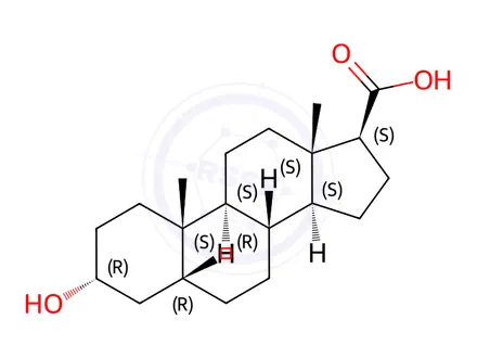 Chemical structure of 5β-ANDROSTAN-3α-OL-17β-CARBOXYLIC ACID