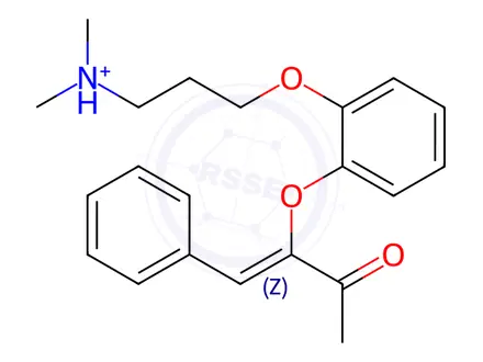Chemical structure of (Z)-3-(2-(3-(Dimethylamino)propoxy)phenoxy)-4-phenyl-3-buten-2-one cit rate