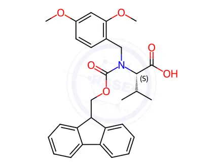 Chemical structure of L-Valine, N-[(2,4-dimethoxyphenyl)methyl]-N-[(9H-fluoren-9-ylmethoxy)carbonyl]-