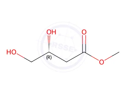 Chemical structure of Butanoic acid, 3,4-dihydroxy-, methyl ester, (3R)-