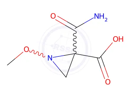 Chemical structure of 2-Aziridinecarboxylicacid,2-(aminocarbonyl)-1-methoxy-(9CI)