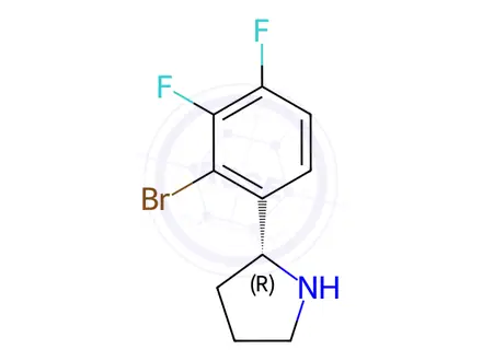 Chemical structure of Pyrrolidine, 2-(2-bromo-3,4-difluorophenyl)-, (2R)-