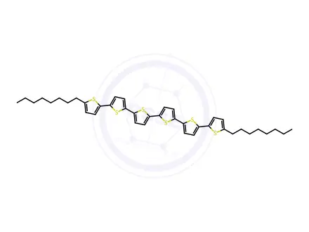 Chemical structure of 2,2':5',2'':5'',2''':5''',2'''':5'''',2'''''-Sexithiophene, 5,5'''''-dioctyl-