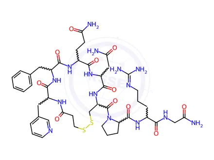 Chemical structure of Desamino(D-3-(3′-pyridyl)-Ala2,Arg8)-Vasopressin