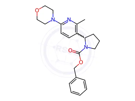 Chemical structure of Benzyl 2-(2-methyl-6-morpholinopyridin-3-yl)pyrrolidine-1-carboxylate