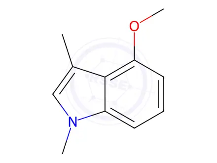 Chemical structure of 1H-Indole,4-methoxy-1,3-dimethyl-(9CI)