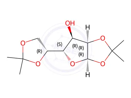 Chemical structure of 1,2:5,6-Di-O-isopropylidene-α-D-allofuranose