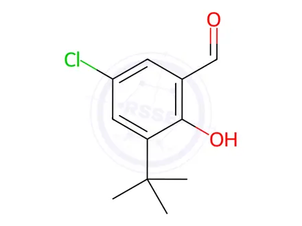 Chemical structure of 2-hydroxy-3-tert-butyl-5-chloro-benzaldehyde