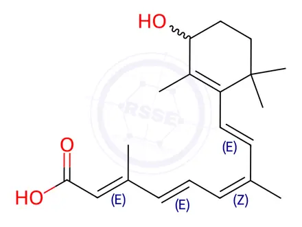Chemical structure of Tretinoin Impurity 8 (rac 4-Hydroxy-9-cis-retinoic Acid)
