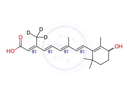 Chemical structure of rac all-trans 4-Hydroxy Retinoic Acid-d3