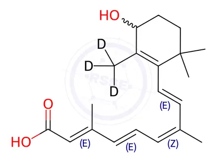 Chemical structure of rac 4-Hydroxy-9-cis-retinoic Acid-d3
