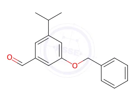 Chemical structure of Benzaldehyde, 3-(1-methylethyl)-5-(phenylmethoxy)-