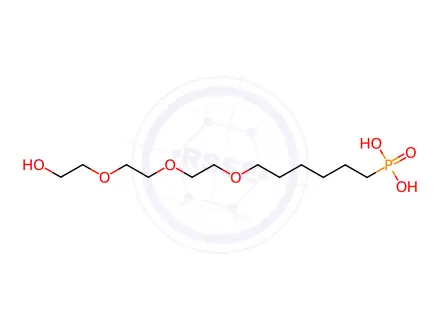 Chemical structure of Phosphonic acid, P-[6-[2-[2-(2-hydroxyethoxy)ethoxy]ethoxy]hexyl]-