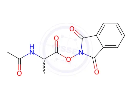 Chemical structure of Alanine, N-acetyl-, 1,3-dihydro-1,3-dioxo-2H-isoindol-2-yl ester