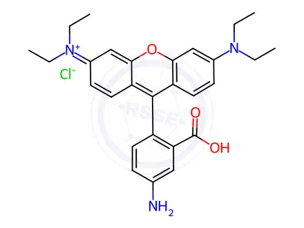 Chemical structure of Xanthylium 9-[4(or 5)-amino-2-carboxyphenyl]-3,6-bis(diethylamino)- inner salt