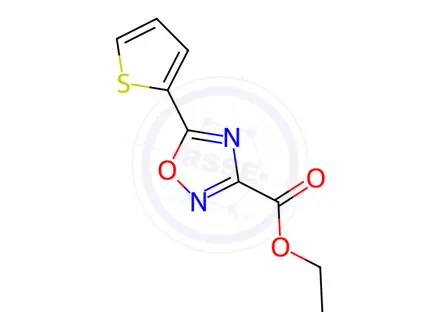 Chemical structure of Ethyl 5-thiophen-2-yl-[1,2,4]oxadiazole-3-carboxylate