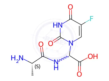 Chemical structure of Glycine, N-L-alanyl-2-(5-fluoro-3,4-dihydro-2,4-dioxo-1(2H)-pyrimidinyl)-(9CI)