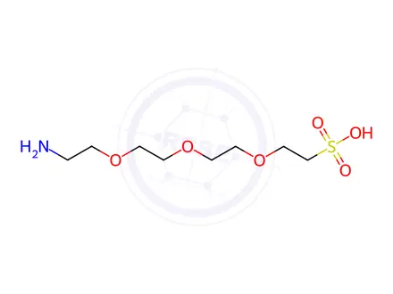 Chemical structure of 2-(2-(2-(2-Aminoethoxy)ethoxy)ethoxy)ethane-1-sulfonic acid