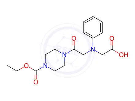 Chemical structure of [{2-[4-(Ethoxycarbonyl)piperazin-1-yl]-2-oxoethyl}(phenyl)amino]acetic acid