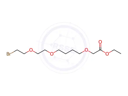 Chemical structure of Acetic acid, 2-[4-[2-(2-bromoethoxy)ethoxy]butoxy]-, ethyl ester