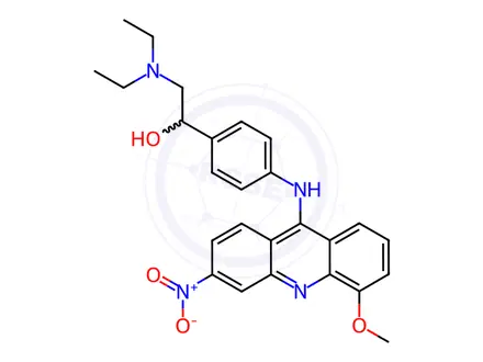 Chemical structure of 2-diethylamino-1-[4-[(5-methoxy-3-nitro-acridin-9-yl)amino]phenyl]etha nol dihydrochloride