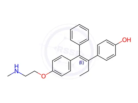 Chemical structure of N-Desmethyl-4’-hydroxy Tamoxifen