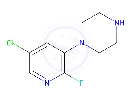 Chemical structure of Piperazine, 1-(5-chloro-2-fluoro-3-pyridinyl)-