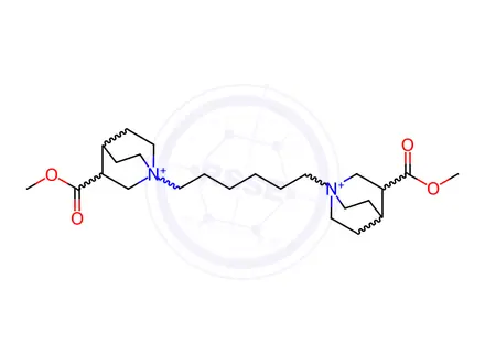 Chemical structure of methyl 1-[6-(8-methoxycarbonyl-1-azoniabicyclo[2.2.2]oct-1-yl)hexyl]-1-azoniabicyclo[2.2.2]octane-8-carboxylate diiodide