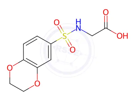 Chemical structure of (2,3-DIHYDRO-BENZO[1,4]DIOXINE-6-SULFONYLAMINO)-ACETIC ACID