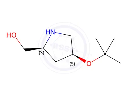 Chemical structure of ((2S,4S)-4-(tert-Butoxy)pyrrolidin-2-yl)methanol
