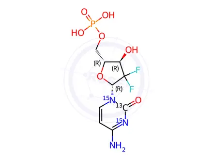 Chemical structure of Gemcitabine Monophosphate-13C,15N2