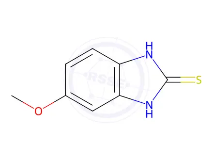 Chemical structure of Omeprazole Impurity A (5-Methoxy-1H-Benzimidazole-2-Thiol)