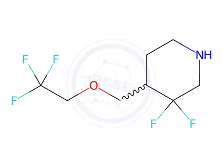 Chemical structure of Piperidine, 3,3-difluoro-4-[(2,2,2-trifluoroethoxy)methyl]-