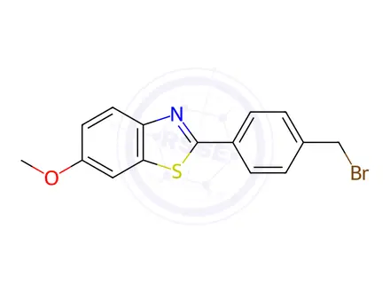 Chemical structure of 2-(4-(Bromomethyl)phenyl)-6-methoxybenzo[d]thiazole